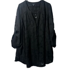 Torrid Black Lace Tunic Top